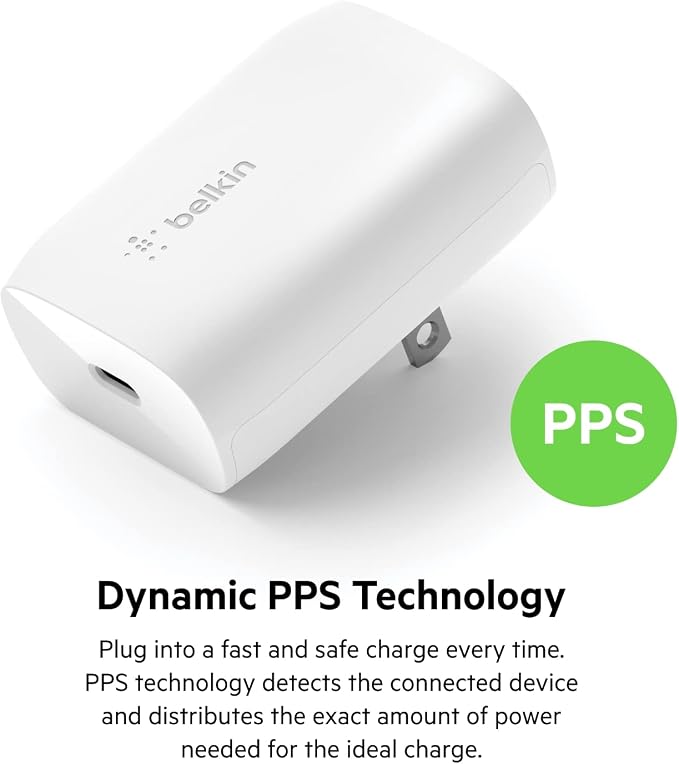 Belkin 30W GaN USB C Charger Block Lightning Cable Included | Power Delivery GaN iPhone Charger Fast Charging Compatible with iPhone iPad and More