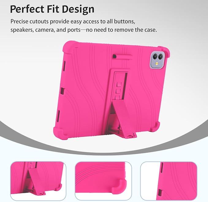 Case for Blackview Link 8 12.7-Inch Tablet – Shockproof Silicone Protective Cover with Kickstand Drop-Resistant Business Style (Black)