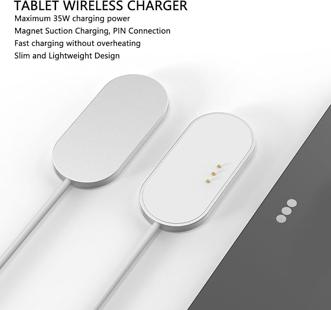 Magnet Wireless Charger Fast Charging Cable Slim Lightweight for Pro Air 10.9 11 Inch Tablet Aluminum Alloy (1m)