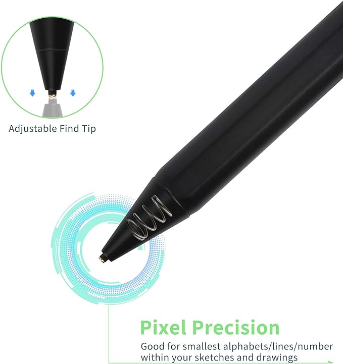 iPhone Stylus Pen Active Capacitive Digital Pencil Stylus for iPhone PenGood for Sketching and Note-Taking Touch Screen Pens with Type-C Rechargeable Black