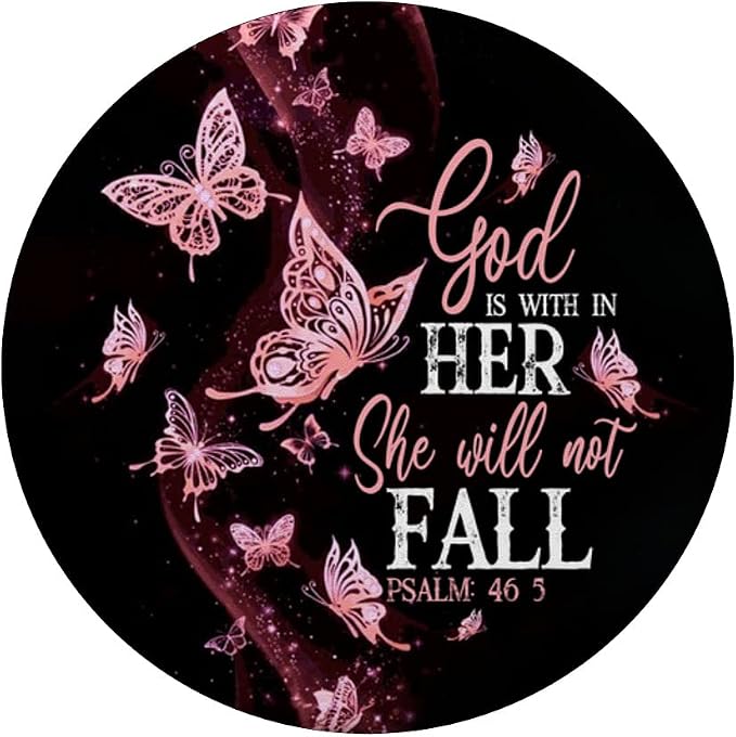 Christian God is Within Her She Will Not Fall 46:5 Butterfly PopSockets Adhesive PopGrip
