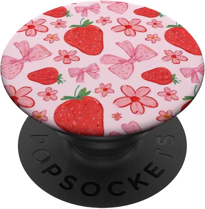 Cute Strawberry Pattern PopSockets PopWallet for MagSafe