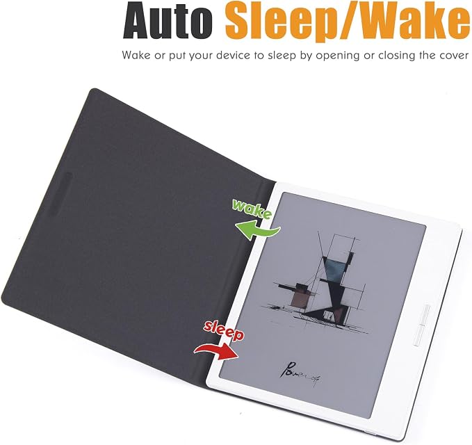 Magnetic Case for 7 Onyx Boox Tablet Go 7/Go 7 Color (1/2th Gen2024/2025) Slim Lightweight Premium PU Leather Folio Cover with Magnetic Closure &amp Auto Sleep/Wake (Advanced Grey)