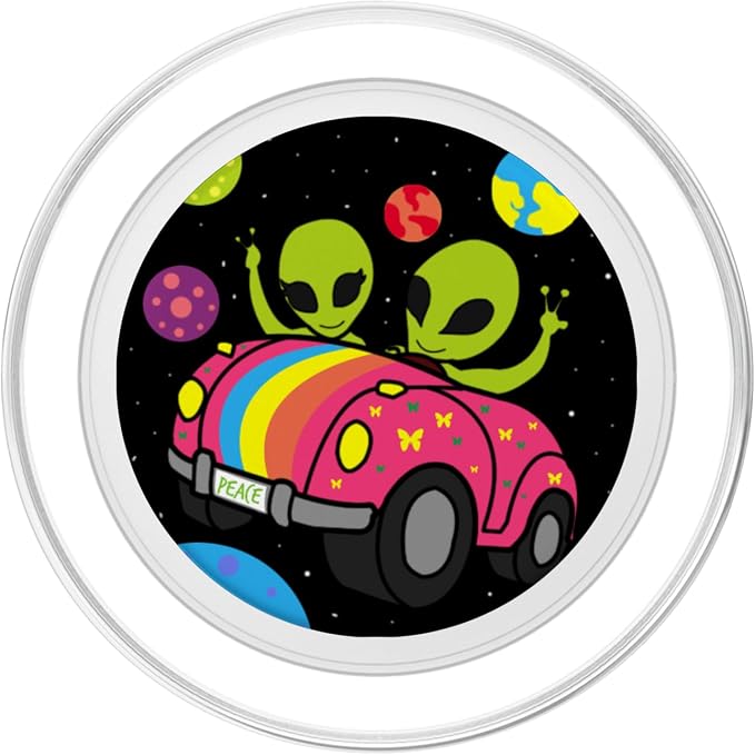 Alien Phone-Grip 70s 80s 90s Driving Car Galaxy Funny Gift PopSockets Adhesive PopGrip