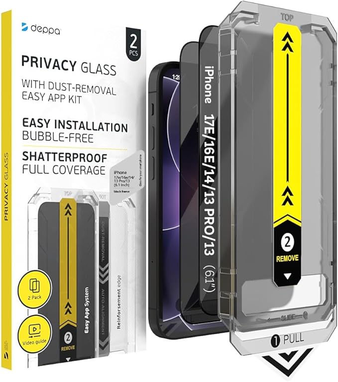 Deppa | 2-Pack | Screen Protector for iPhone 16 Pro Max (6.9) with Smart Installation Tray | Dust &amp Bubble-Free | 9H Tempered Glass | Full Coverage | Easy Install