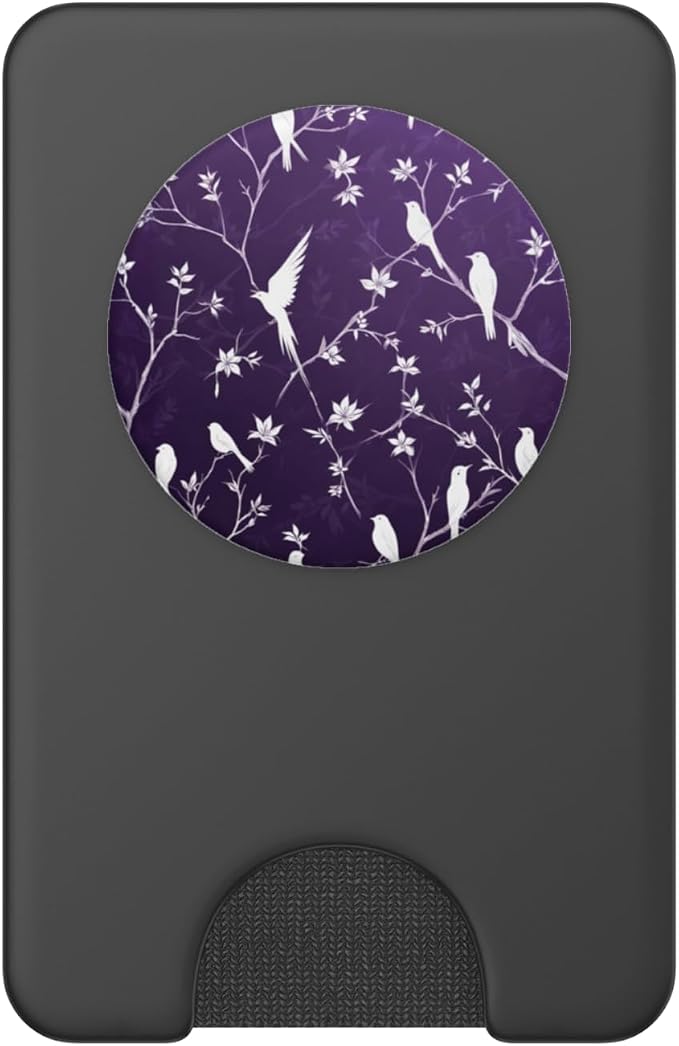 White Birds Purple PopSockets Adhesive PopGrip