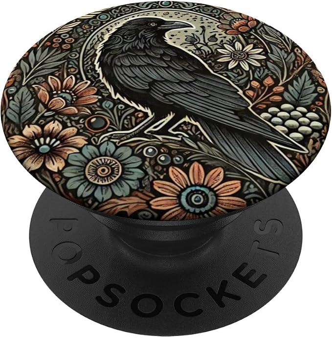 Witch Witchy Halloween Phone Grip Crow Goth Emo Boho Flowers PopSockets PopGrip for MagSafe