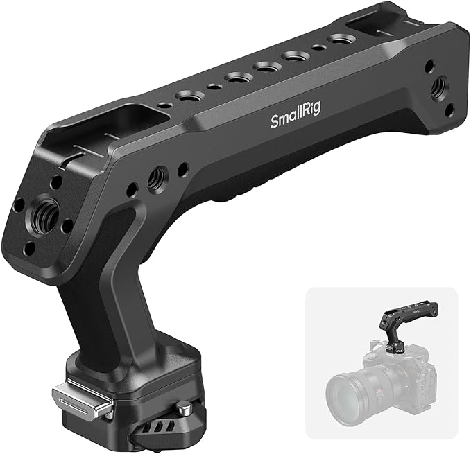 SMALLRIG Quick Release Top Handle, Dual-Direction & Compatible QR-Slide NATO Rail for ARRI with 1/4"-20 Screw, Ergonomic Design,15kg Max. Load,Built-in Multiple Mounting Points,HawkLock H21-5632