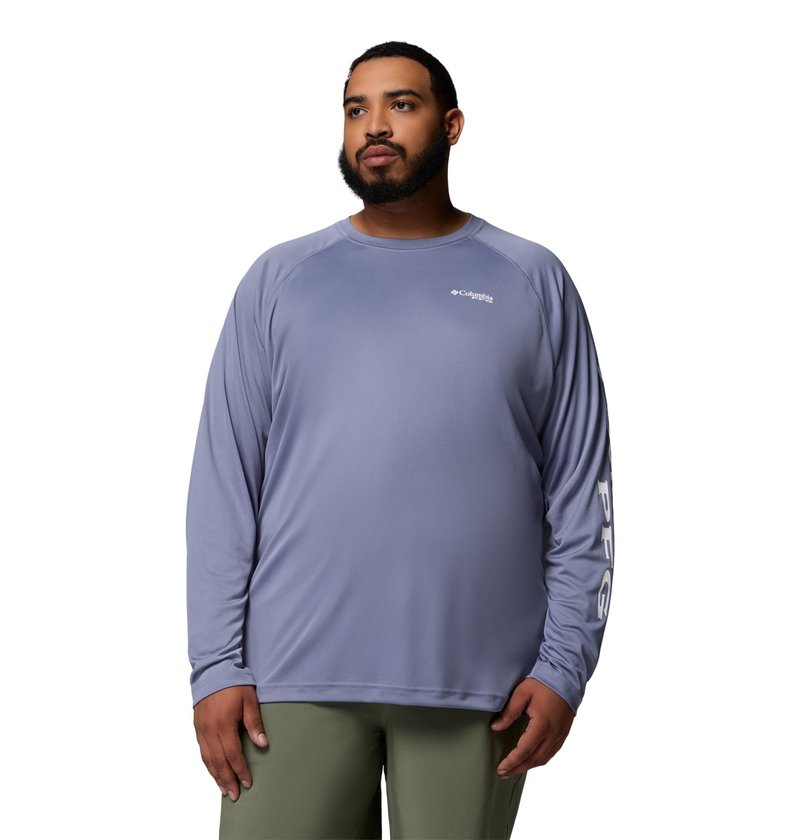 Columbia Men's PFG Terminal Tackle Long Sleeve Fishing Shirt, New Moon/White Logo, Small