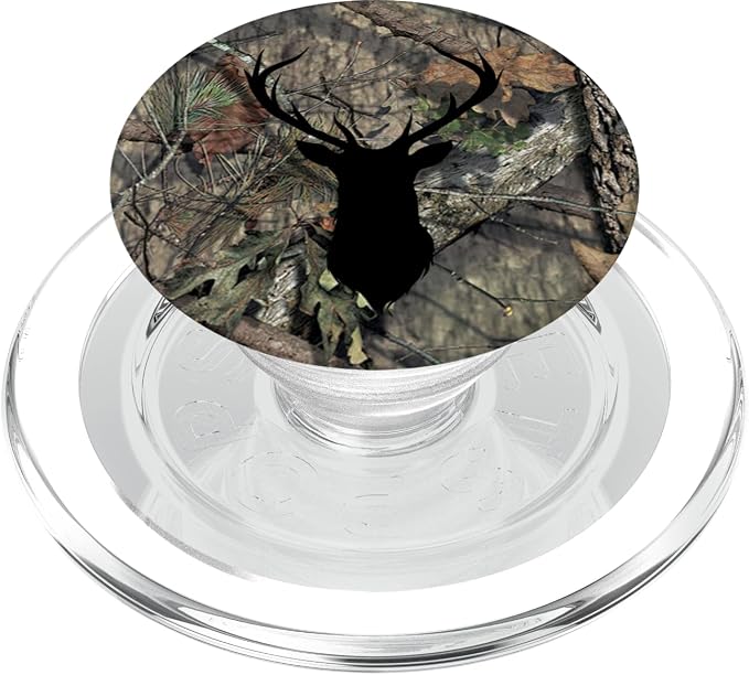 Brown Camouflage Black Deer Buck Hunting PopSockets Adhesive PopGrip