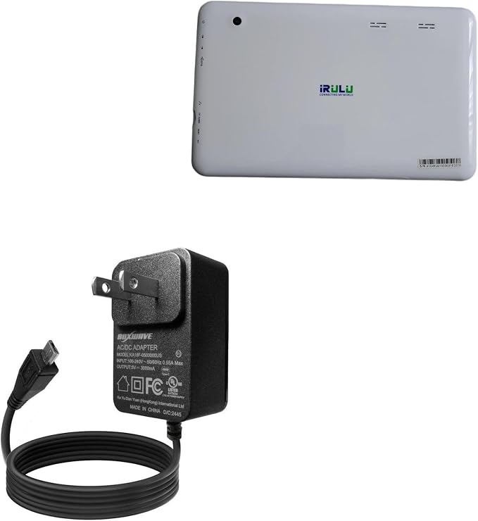 BoxWave Charger Compatible with iRulu AX105 - Wall Charger Direct (15W) Rapid Charge Your Device with Built-in 3ft Cable