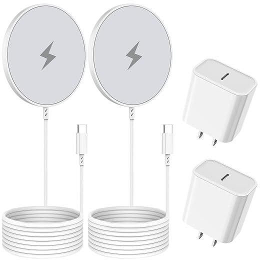[Apple MFi Certified] Magnetic Wireless Charger for iPhone 16 Pro Max/16 Pro/15/14/13/12/Plus/AirPods 3/2/Pro 2 6FT Magnet Charge for Apple Mag-Safe Charger Fast Wireless Charging 2Pack