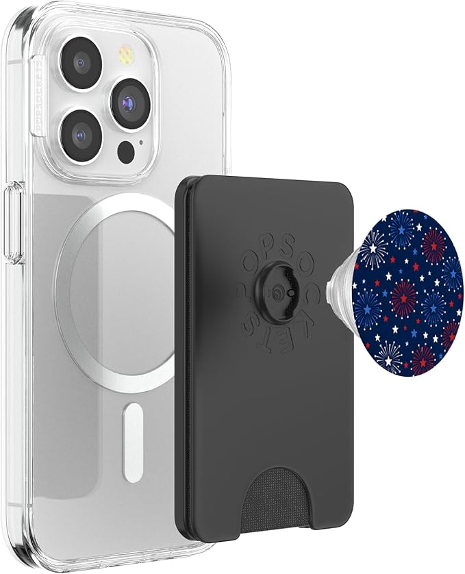Firework Star Pattern Patriotic 4th of July Red White Blue PopSockets PopGrip for MagSafe
