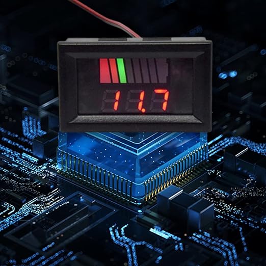 Battery Charge Level Indicator Universal Car Battery Capacity Meter Tester Checker 12v-60v Red Motorcycle Checker Auto Tester Fuel Gauge Indicator