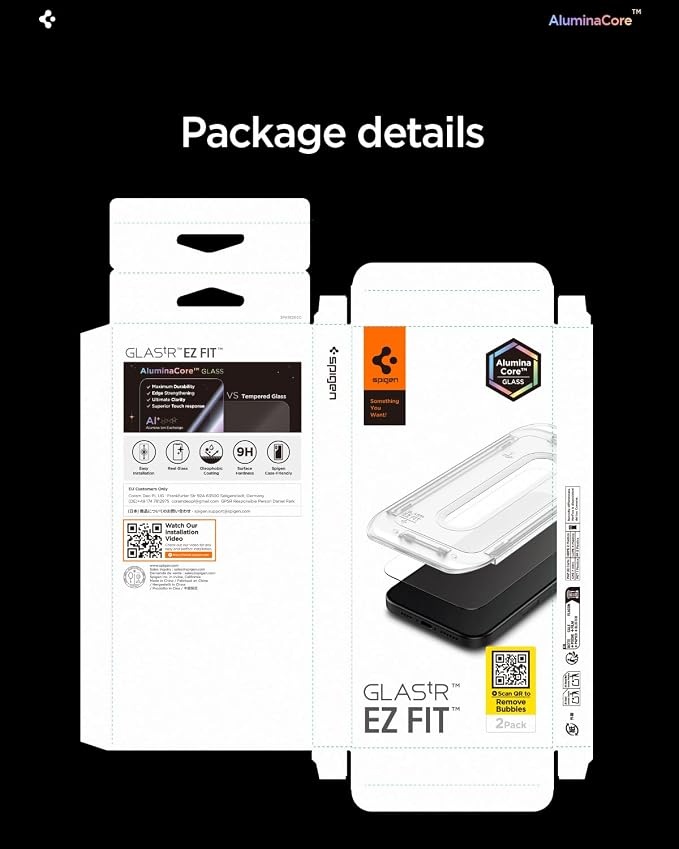 Spigen Tempered Glass Screen Protector [GlasTR EZ FIT] designed for iPhone 11 / iPhone XR [6.1 inch] [Case Friendly] - 2 Pack