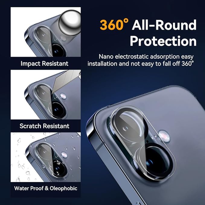 Camera Lens Protector for iPhone 13 Pro 6.1 &amp iPhone 13 Pro Max 6.79H Tempered Glass，Ultra HD Scratch Resistance Easy to Install，Case Friendly，[Does not Affect Night Shots] 3-Pack