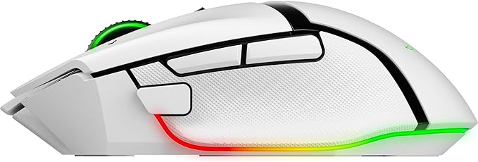 Razer Basilisk V3 Pro 35K Wireless Gaming Mouse: HyperScroll Tilt Wheel - 35K DPI Optical Sensor Gen 2-13 Customizable Controls - Chroma RGB - Optical Switches Gen 3 - Up to 140 Hr Battery - White