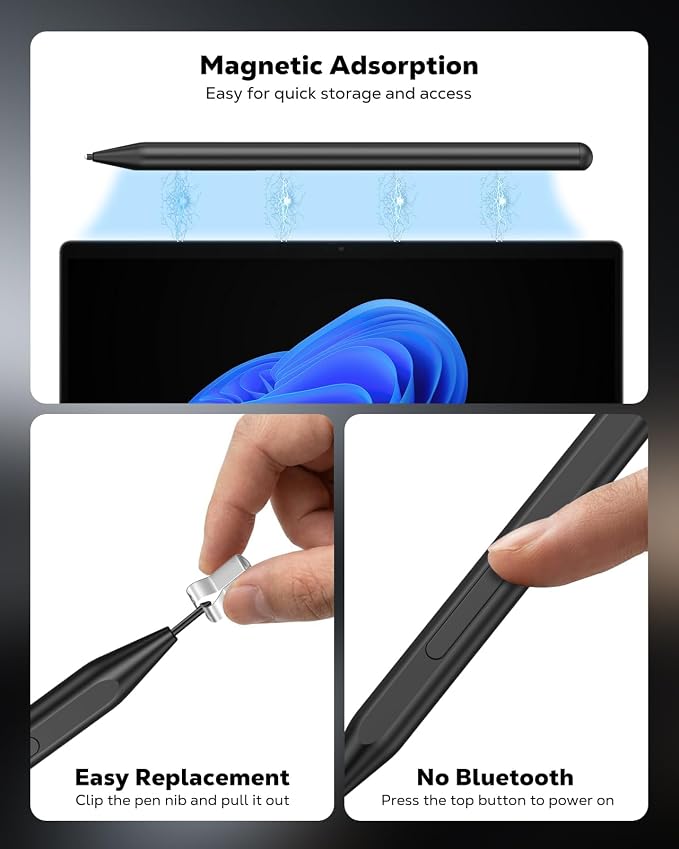 MoKo MPP 2.0 Tilt Pen for HP 2-in-1 Touchscreen Laptops 4096 Pressure