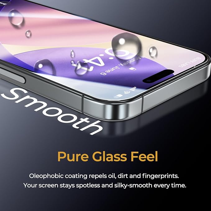 BUFF LABS 2-Pack Screen Protector for iPhone 17 Pro | iPhone 17 | iPhone 16 Pro [6.3”] Tempered Glass with Auto-Alignment Kit - Bubble-Free Drop Protection Easy Installation Case-Friendly
