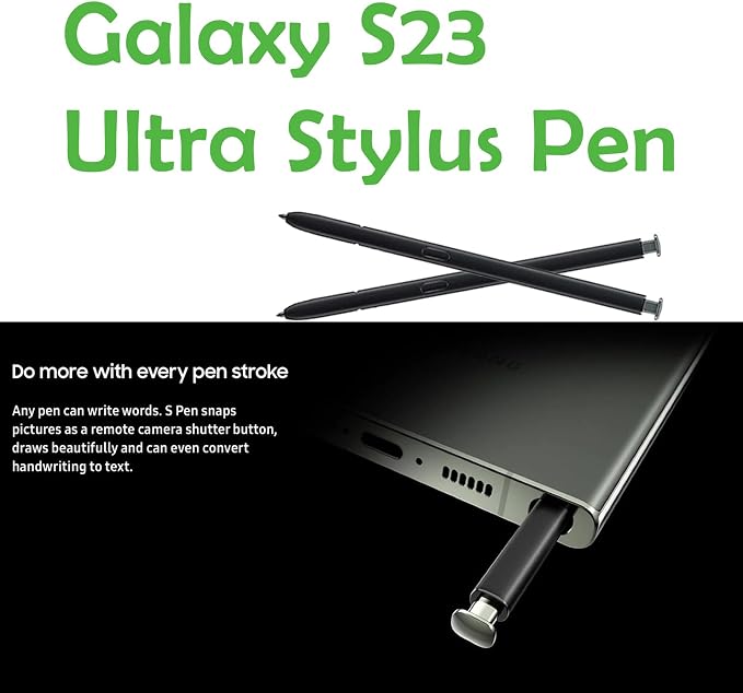 2 Pcs Galaxy S23 Ultra S Pen Replacement for Samsung Galaxy S23 Ultra 5G S Pen WithoutBluetoothAll Versions Touch Pen Stylus Pen (Black)