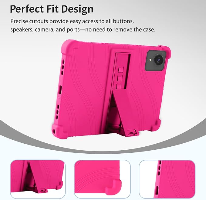 Case for ECOPAD T30 10.1-Inch Tablet – Shockproof Silicone Protective Cover with Kickstand Drop-Resistant Business Style (Black)