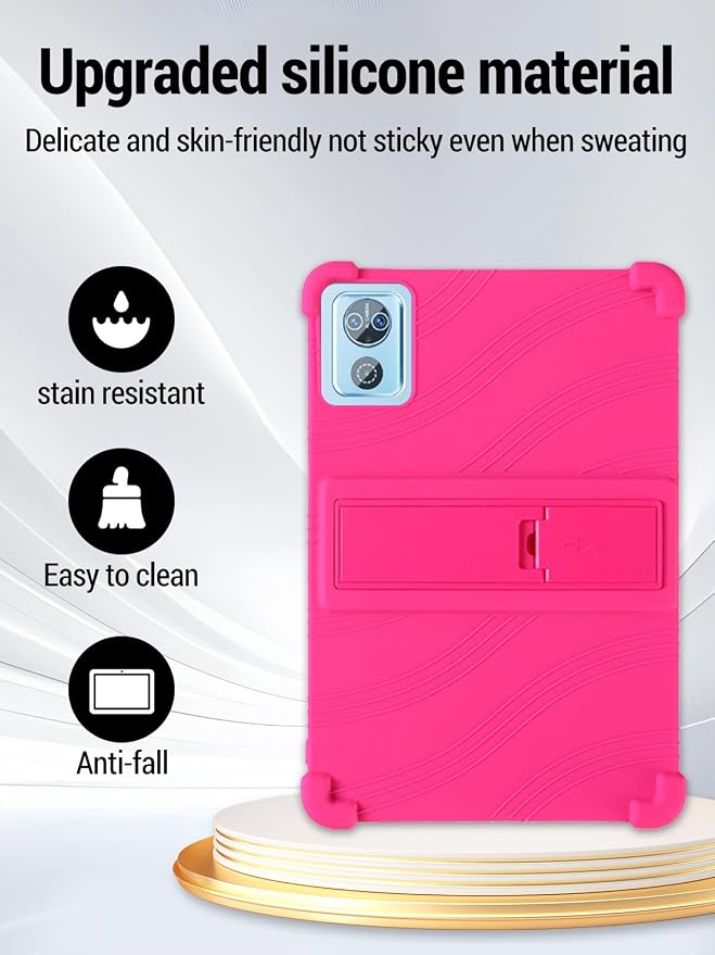 for DEERTiME E15 10 inch Android 15 Tablets Protective caseShockproof Lightweight Silicone Protective Cover with StandChild-Friendly ProtectionEasy to Clean DesignBlack