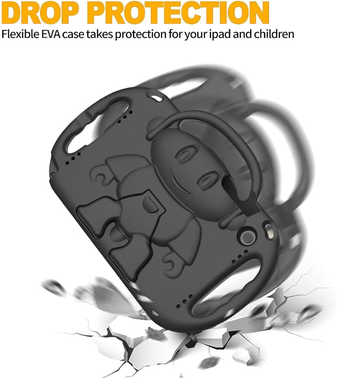 Kids Case for Samsung Galaxy Tab A11+ Plus/A9+ Plus 11 Inch Black | Shockproof Lightweight Protective Cover with Handle Stand and Adjustable Strap Fit for Galaxy Tab A11+ 2025/A9+ 2023