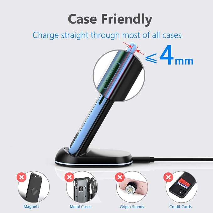[2 Pack] Wireless Charging Pad Stand Bundle