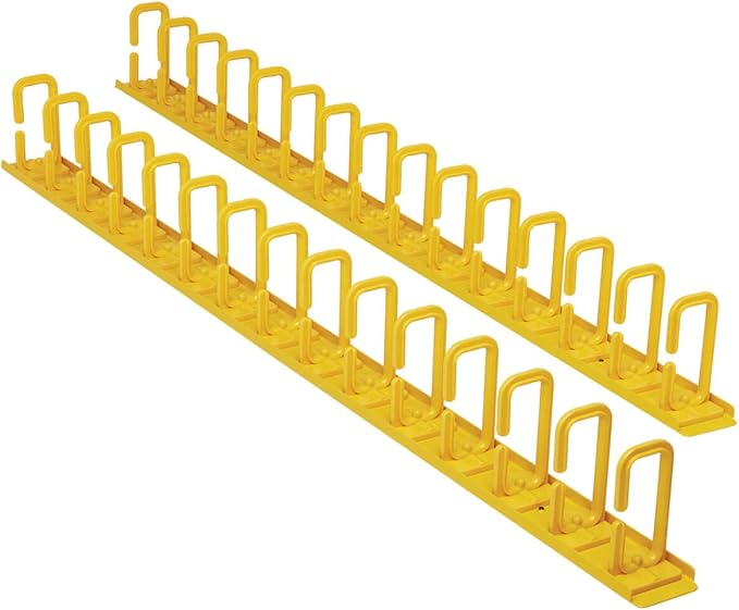Tripp Lite Vertical Server Rack Enclosure Cable Manager, Flexible Rings, High-Visibility Yellow Steel, 6 Foot / 1.8 Meters, Two 3-Foot Sections, 5-Year Warranty (SRCABLERINGVRTF)
