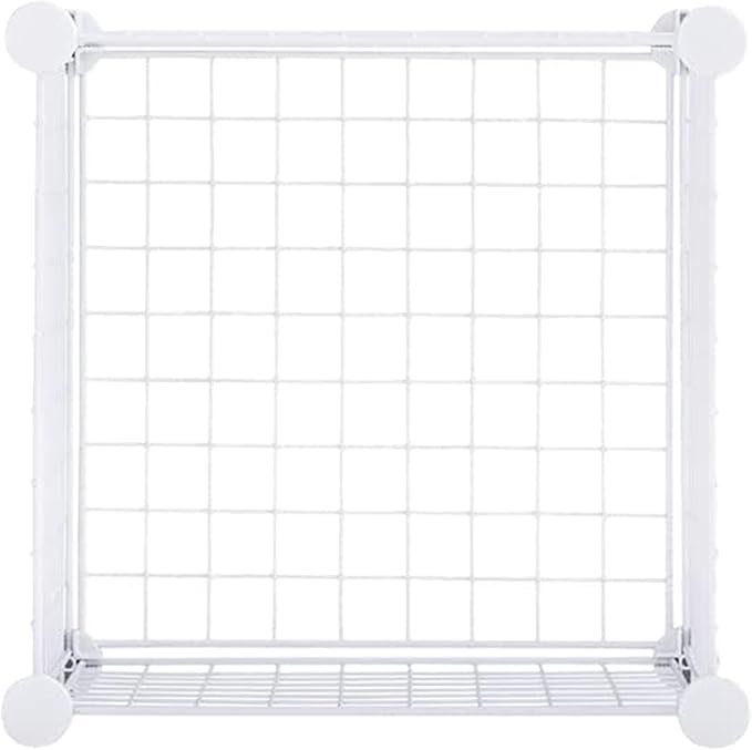 Rubbermaid 3 Piece Storage Wire Stackable Cube Set Easy Assemble White for Closet/Bookshelf/Toys Multi-Use Home Organizer