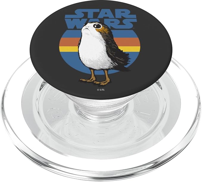 Star Wars Cute Porg Silhouette Retro Background PopSockets Standard PopGrip