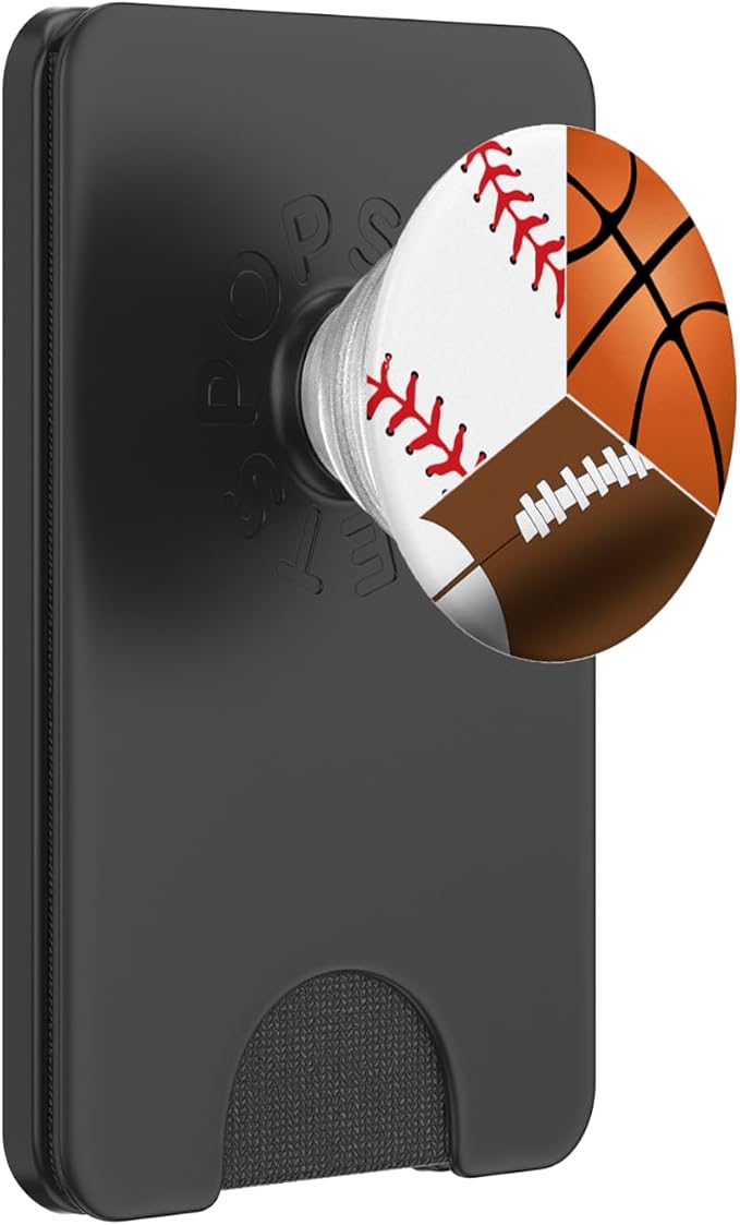Split Football Baseball Basketball Sports Themed PopSockets PopGrip: Swappable Grip for Phones &amp Tablets