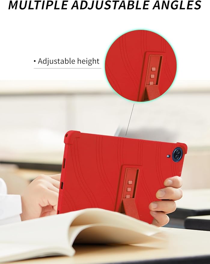 Case for Urao G140L Tablet 14 inch Android 15 TabletWUNIAK Shock Proof Lightweight Stand Rubber Shell Protective CoverKids Friendly Soft Silicone Adjustable Stand CoverBlack