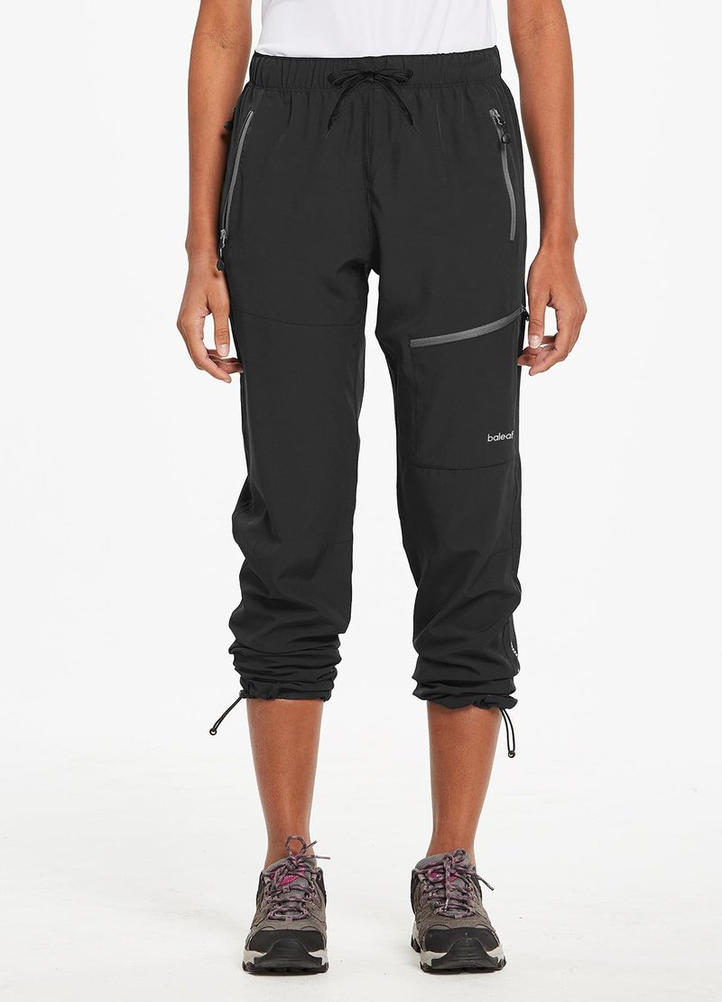 baleaf Women's Hiking Pants Quick Dry Lightweight Water Resistant Stretch Cargo Pants with Zipper Pockets Travel Camping 29''-Black XS