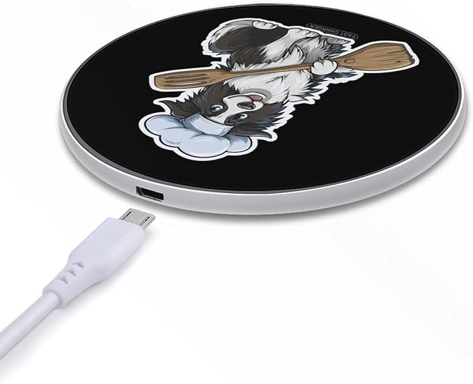 Border Collie Kitchen Wireless Charger Portable Charging Pad | LightweightAll Smartphone