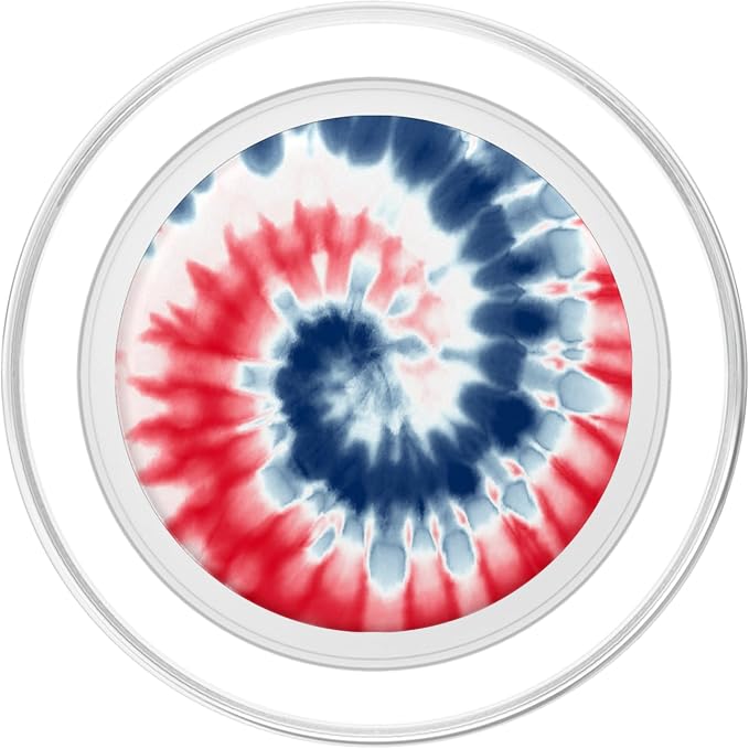 American Flag Tie Dye Swirl Red White Blue Patriotic Hippie PopSockets Adhesive PopGrip