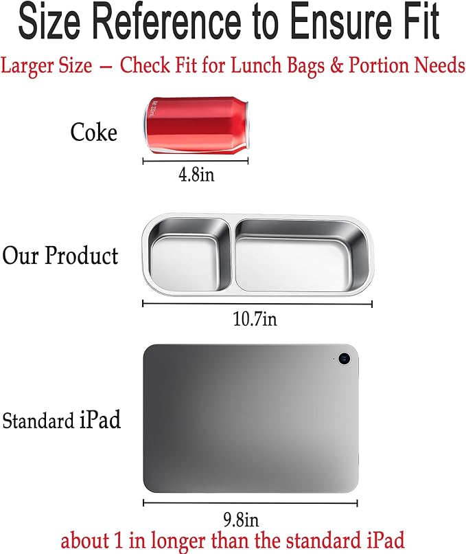 Stainless Steel Snack & Lunch Container, Kids & Adults, 21 oz, 10.7 in Long