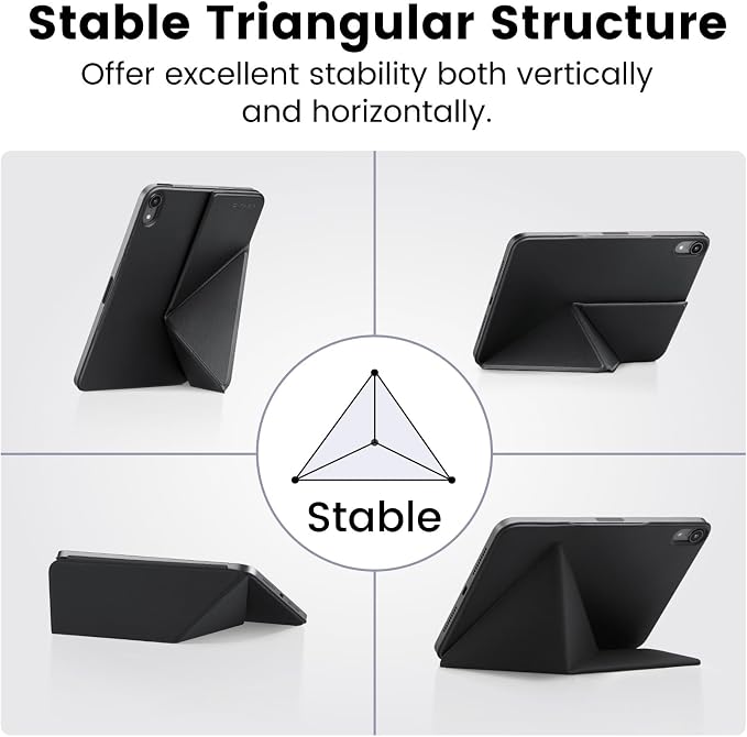 PITAKA for iPad mini A17 Pro Case 4 Intuitive Angles Folio2-Black | Portrait/Landscape Magnetic iPad mini 7 &amp iPad mini 6 Case with Pencil Holder Slim and Light iPad mini Case Auto Wake/Sleep