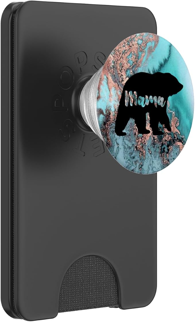 Teal Rose Mama Bear Watercolor PopSockets Adhesive PopGrip