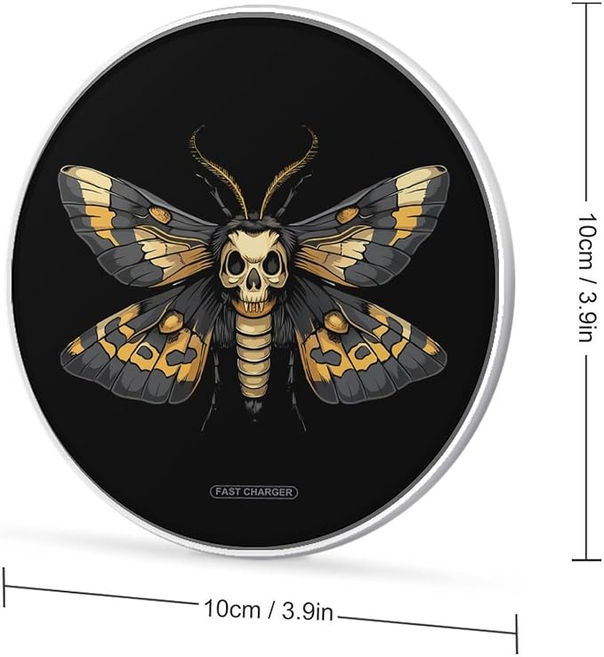 Death's Head Hawk Moth Wireless Charger Portable Charging Pad | LightweightAll Smartphone