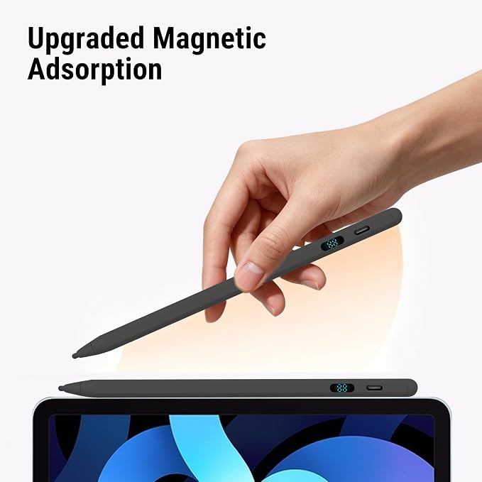 LED Battery Display Stylus Pen Dual Modes Fast Charge Universal Active Digital Pencil for iPad iPhone Samsung Android &lt2ms Low Latency Tilt Sensitivity for Drawing Note Taking No Bluetooth Styl