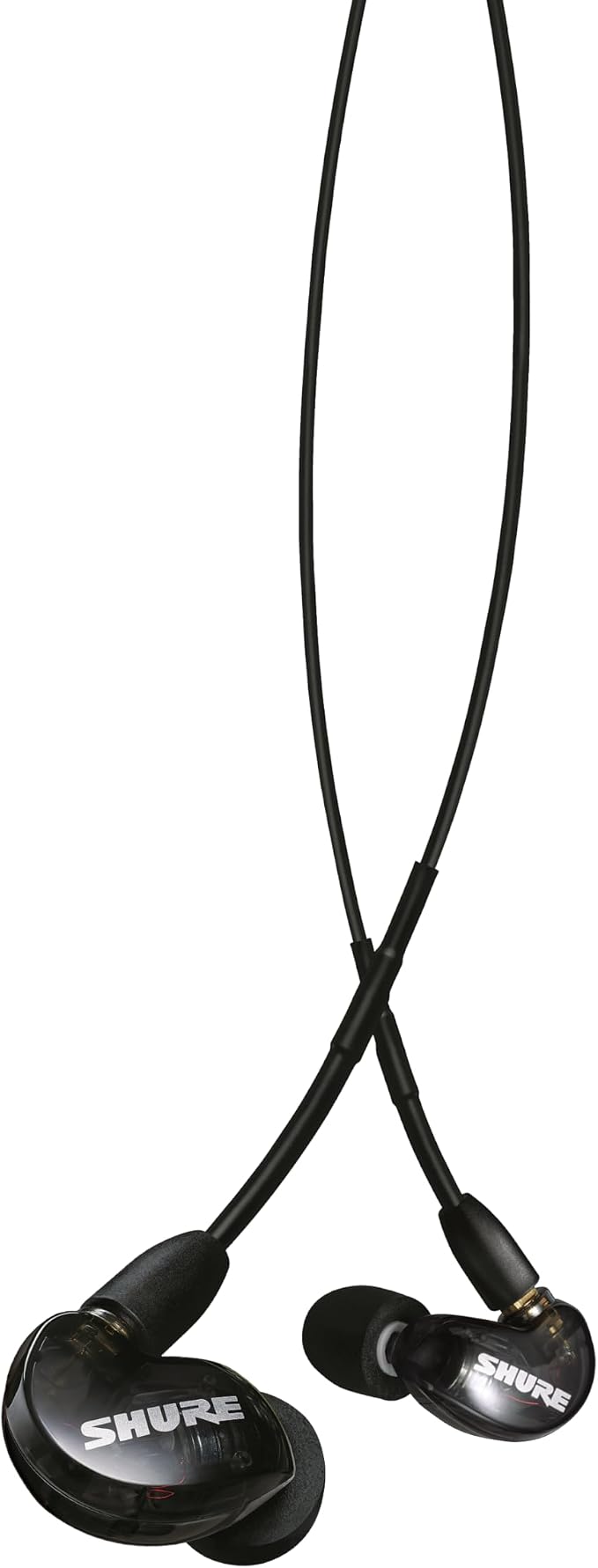 Shure SE215 PRO Sound Isolating Wired Earbuds - Black | Professional in-ear monitors with deep bass single dynamic driver secure fit detachable cable and carrying case