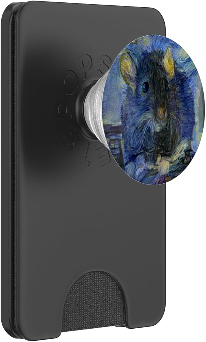 Starry Night Cool Rat Mouse Altered Art Gift PopSockets Adhesive PopGrip