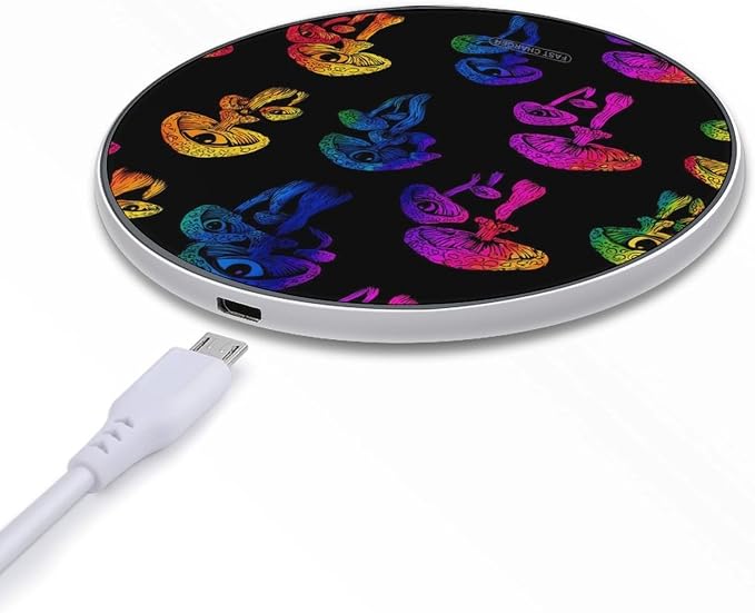 Magic Mushrooms Wireless Charger SlimWireless Charging Pad Anti-Slip Charger Mat for Men Women