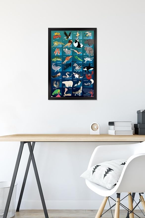 Wild Kratts - Grid Wall Poster, 22.4L" x 14.7W", Black Framed Version