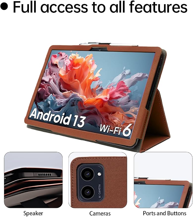 Case for ApoloSign EM101A 10.1 Touch Screen Tablets，Premium Leather Business Folio Stand Cover with Hand Strap for ApoloSign EM101ABlack.