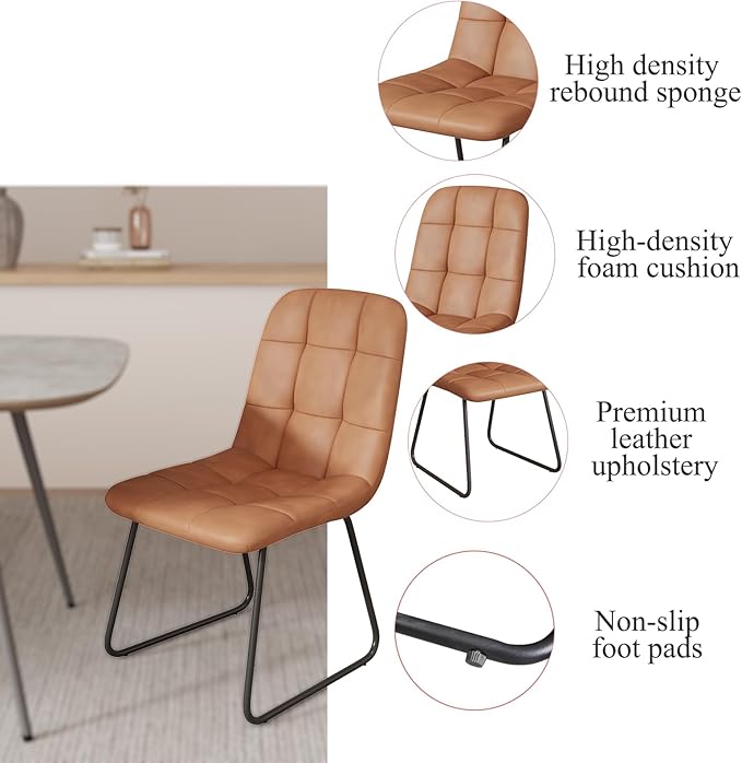 ZckyCine 51''-67'' Modern Extendable Dining Table Set, Rectangular Wood Table with 6 PU Leather Chairs, Space-Saving Design, Adjustable Length, Comfortable Seating for 6 People, Ideal for Dining Room