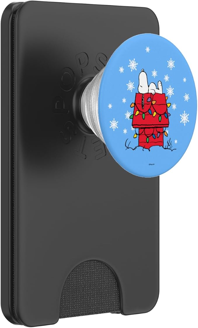 Peanuts Holiday Snoopy Dog House Lights PopSockets Adhesive PopGrip