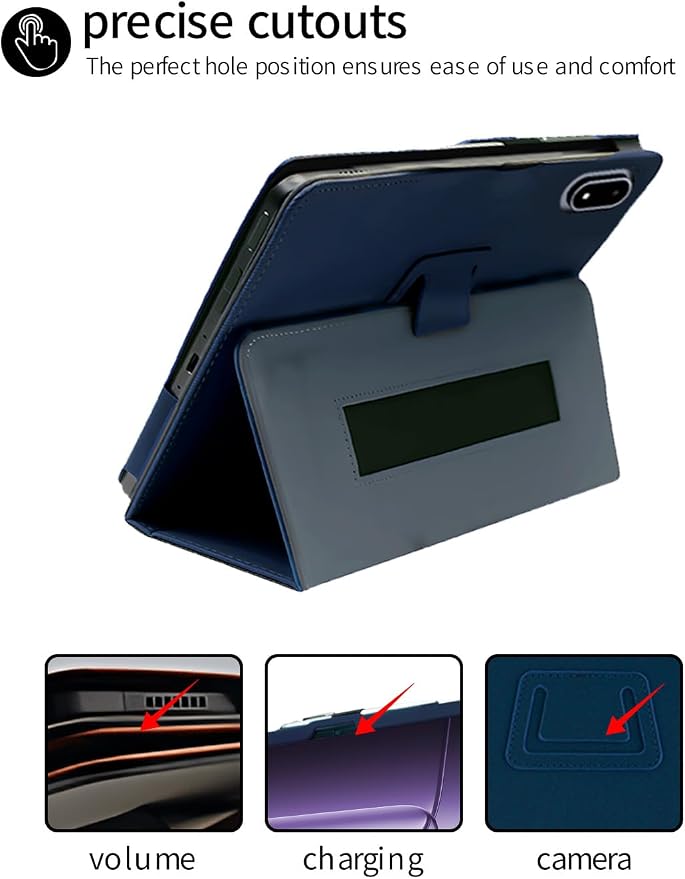 for OnePlus Pad 3 2025 13.2 Inch Android Tablet CaseBOVUGAC Folding Stand Protective Cover with Pencil Holder and Wrist StrapFull Protection Premium PUScratch Resistant(Black)