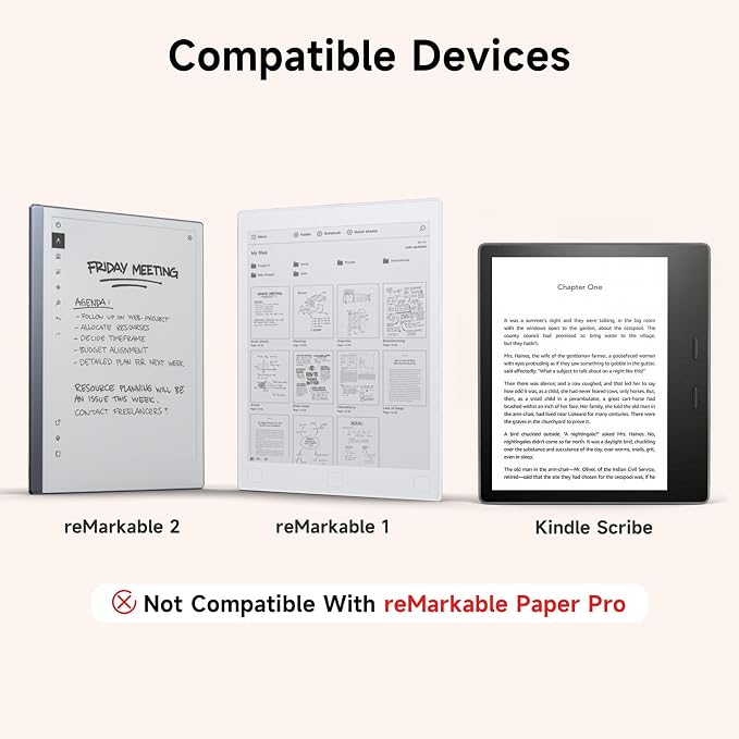 Magnetic Stylus Compatible with Remarkable 2 Pen with Eraser | 4096 Pressure Levels Palm Rejection Tilt Support ＆ 5 Tips Scribe Pen Compatible with Remarkable 2/1/ Kindle Scribe/Black